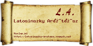 Latosinszky Arétász névjegykártya